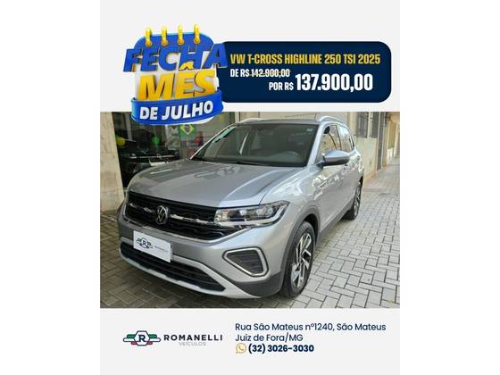 VOLKSWAGEN T-CROSS 1.4 250 TSI TOTAL FLEX HIGHLINE AUTOMÁTICO VOLKSWAGEN T-CROSS 1.4 250 TSI TOTAL FLEX HIGHLINE AUTOMÁTICO